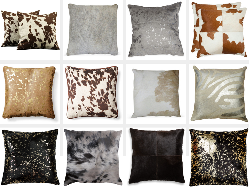 Cowhide Pillows Western Linens