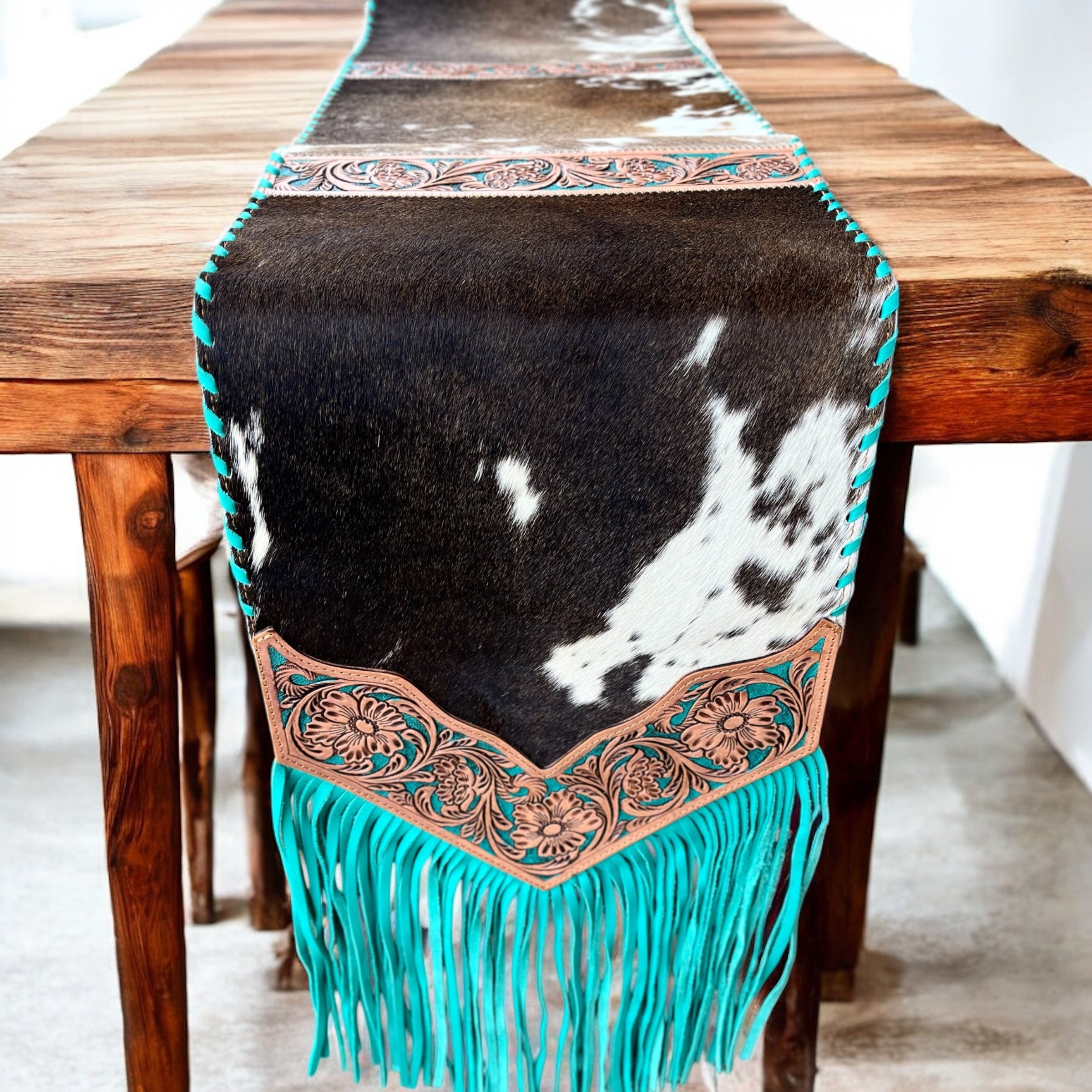 Cowhide & Leather Table Runner – Western Linens