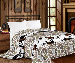 camo/Cowprint king Mia blanket