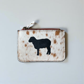 Cheep cowhide coin pouch