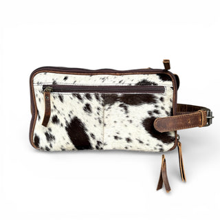 Cowhide & leather toiletry bag