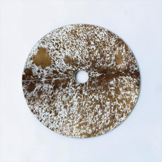 3.6x3.6ft tan salt pepper cowhide tree skirt (t02)