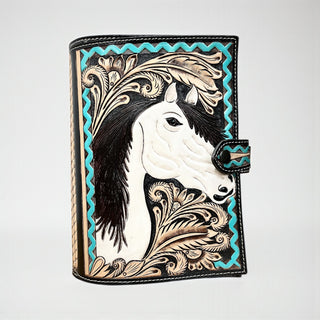 Horse tooled leather bible cover