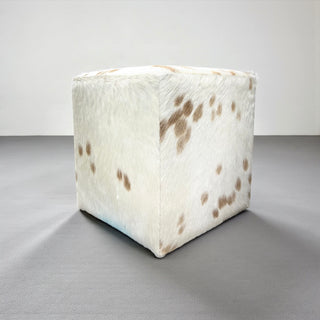 Tan all cowhide ottoman