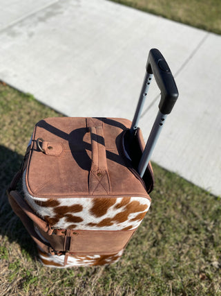 Cowhide & Leather Rolling Luggage Duffle