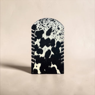 Black all cowhide necklace display