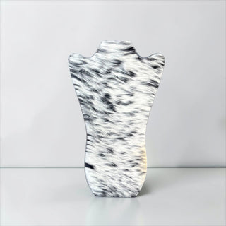 Black cowhide necklace holder