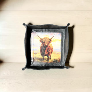 Highland leather tray