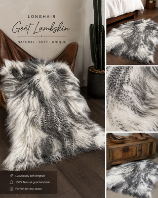 Dyed color longhair goat lambskin