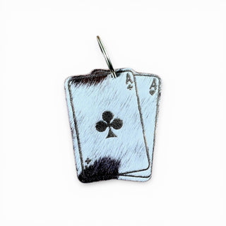 Cards cowhide keychain