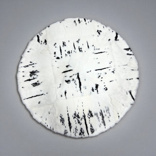 4x4 black/white designer rabbit round carpet