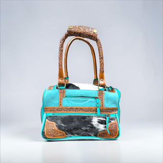 Turquoise BootStitch duffle bag