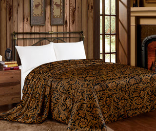 Floral tooling print king Mia blanket