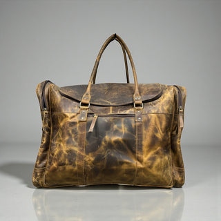 All leather oversized duffle bag