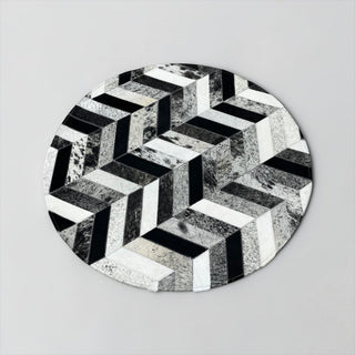 3x3ft salt pepper cowhide rug