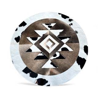 4x4’ aztec cowhide patchwork rug