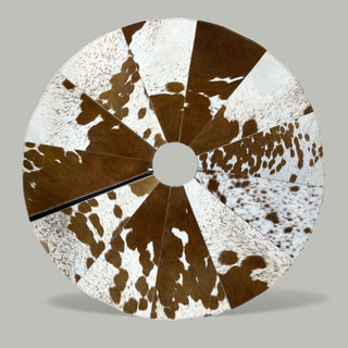 3x3’ all cowhide Christmas tree skirt