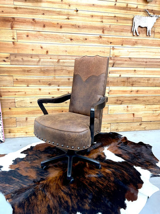 Genuine leather arms office chair
