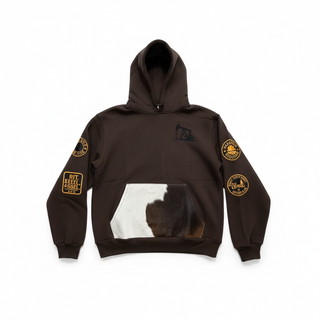Brown cowhide hoodie