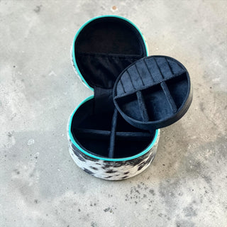 Turquoise all cowhide jewelry box