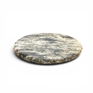 Brindle cowhide lazy Susan