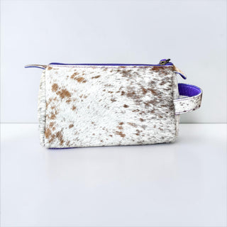 Purple all cowhide makeup bag