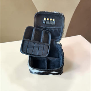 Black all cowhide jewelry box