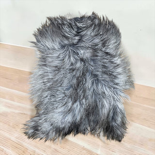 Dyed gray longhair goat lambskin