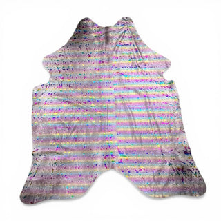 6-7’ Rainbow acid wash cowhide rug