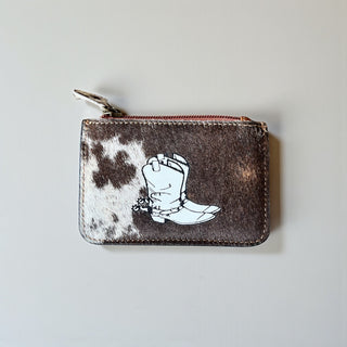 Boot cowhide coin pouch