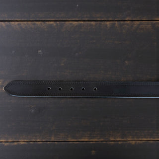Midnight black leather belt