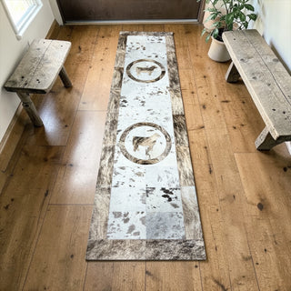 7x2’ cow cowhide patchwork runner