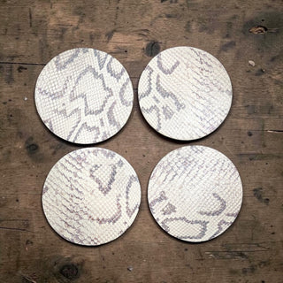Snake print leather coasters (set of 4)