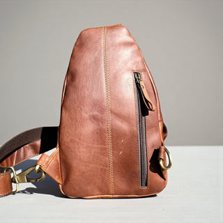 All leather sling bag