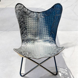 Black hand tooled leather chair