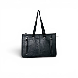 Tan tooled leather tote bag