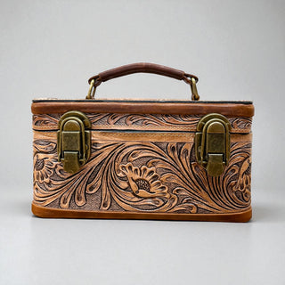 Lightning tooled leather jewelry box