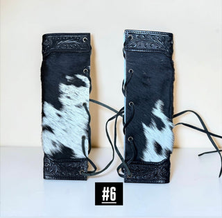 Black cowhide bouquet wrap