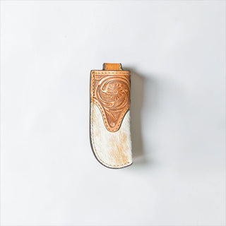 Tan cowhide knife sheath