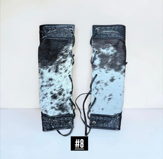 Black cowhide bouquet wrap