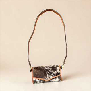 All cowhide crossbody wallet