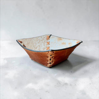 Tan all cowhide small bowl