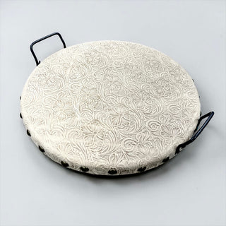 Ivory tooled leather tray