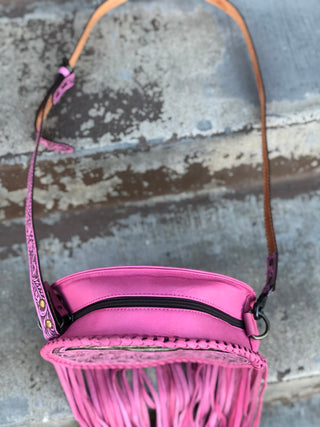 Pink Cowhide Canteen Bag