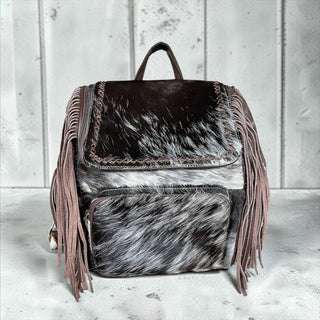 All cowhide fringe backpack