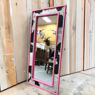 6x3ft Pink antique genuine cowhide mirror