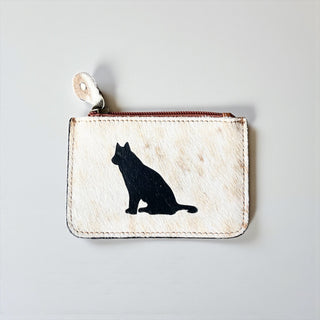 Wolf cowhide coin pouch