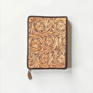 Diamond cowhide & tooled leather bible cover