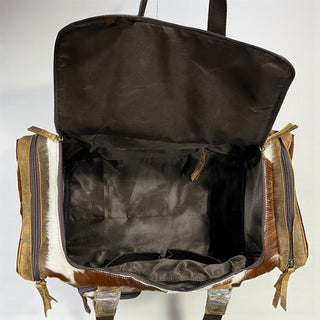 Cowhide & leather duffle bag suitecase