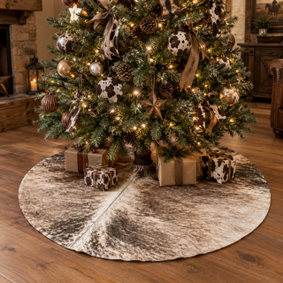 3.6x3.6ft all cowhide tree skirt (t01)